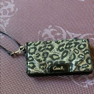 Coach leopard wristlet